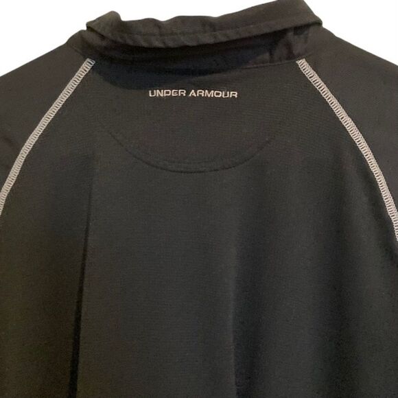 UNDER ARMOUR Black Silver Trim Golf Tennis Polo shirt Mens XXL - Picture 10 of 16